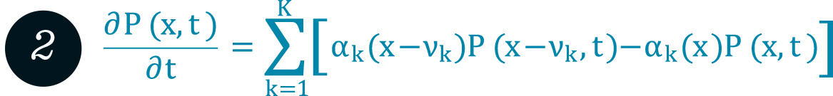 Chemical master equation (CME) for well-mixed stochastic reaction kinetics.