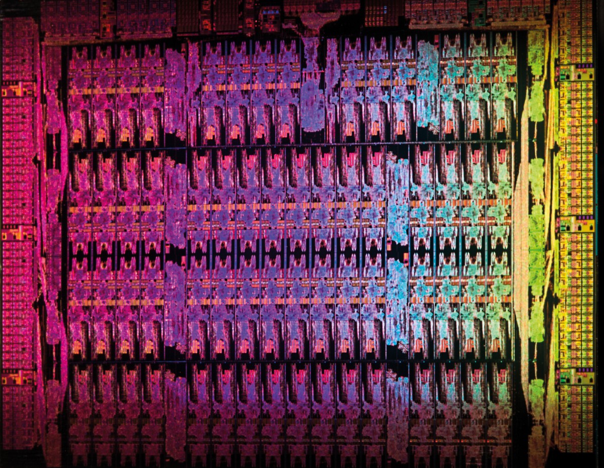 The Intel Xeon Phi die with its 61 cores