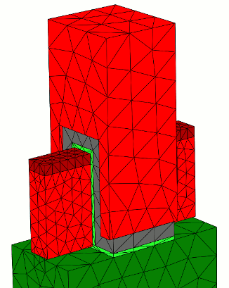 View of parameterized periodic mesh of FinFET geometry