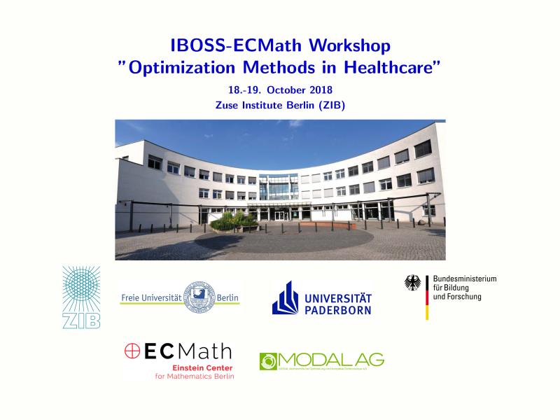 1st IBOSS-ECMath Workshop &quot;Optimierungsmethoden im Gesundheitswesen&quot;
