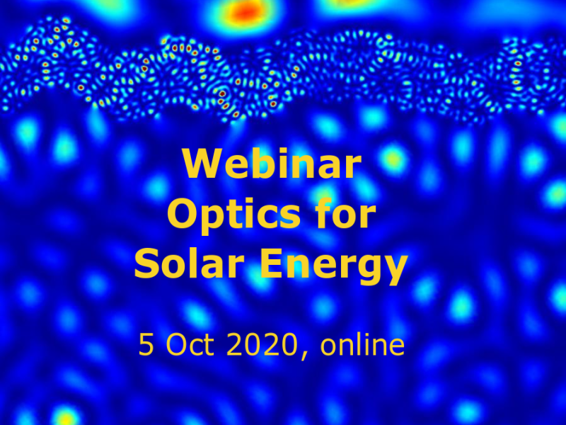 Webinar on Optics for Solar Energy
