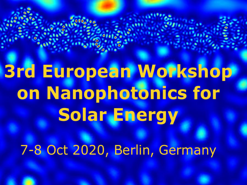 Third European Workshop on Nanophotonics for Solar Energy