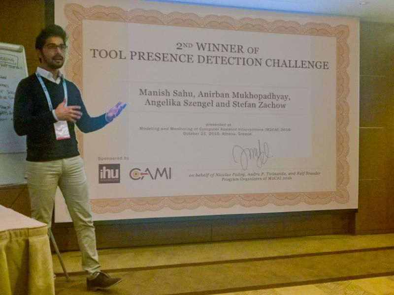 Manish Sahu and Team received 2nd price at M2CAI Challenge on Surgical Tool Detection