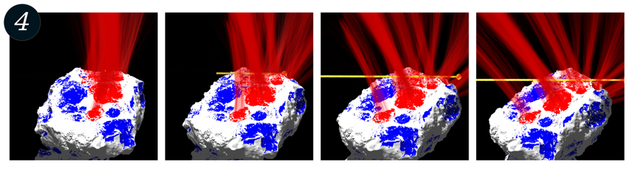 Image analysis of the brightest point in the Rosetta image 