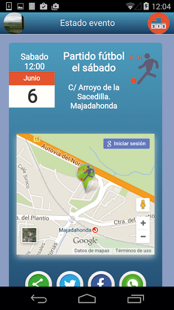 Screenshot of the Majadahonda Sports4U app.
