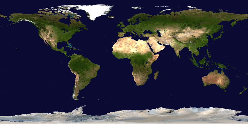 Weltkarte copyright mapsland.com