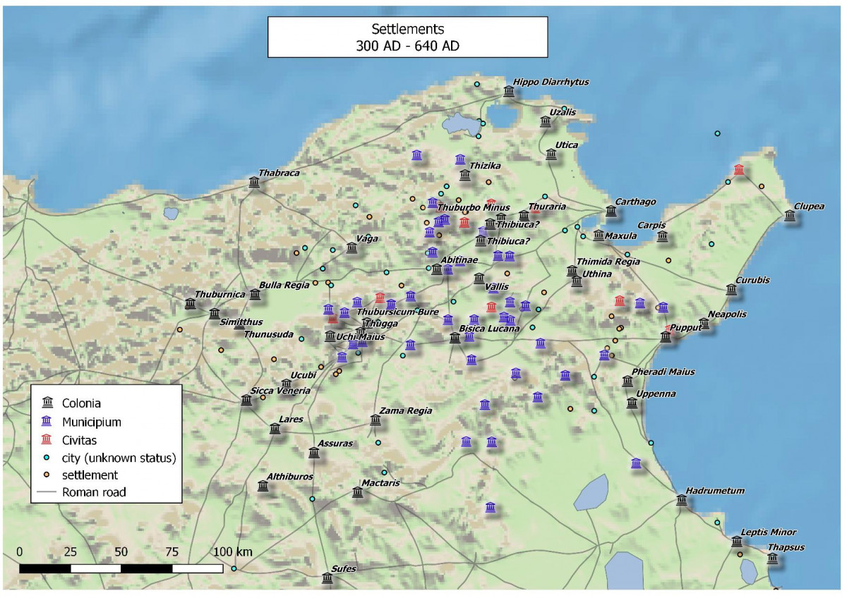 Settlement structure in 300 AD – 640 AD (map by F. Schweigart)