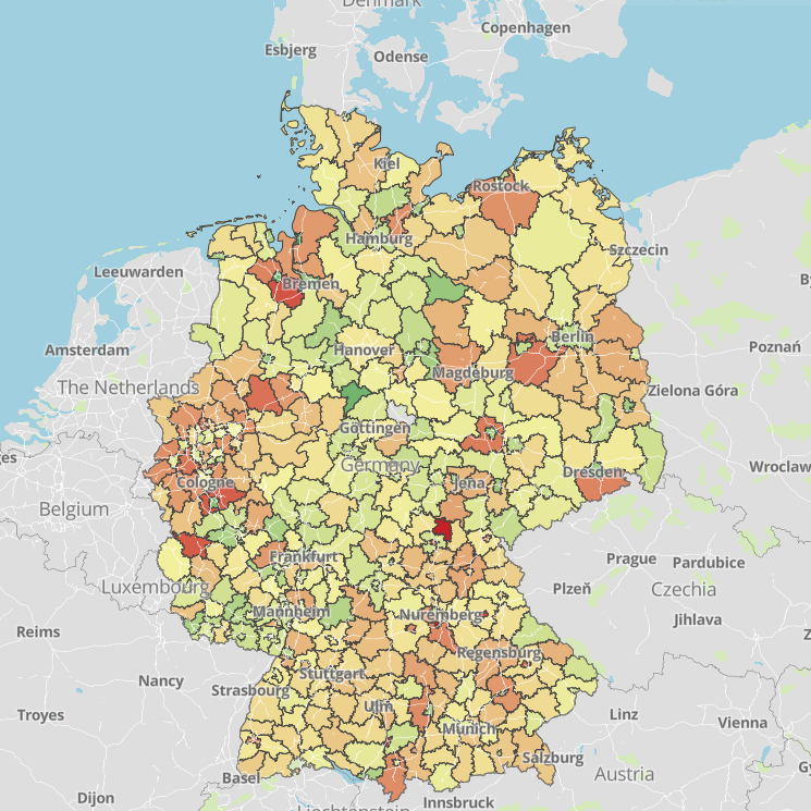 Out Of Home Duration for German Counties