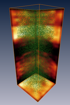 (g) Automatically detected somata in volume containing a single cortical column. The result has been assembled from the results of 2x2x40 individually processed 3D images of physical sections.