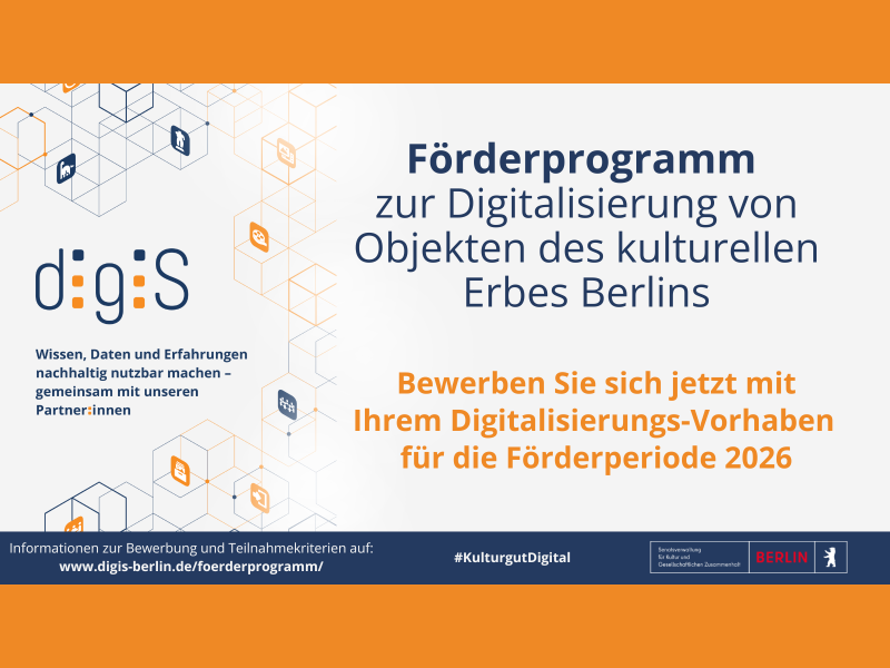 Apply for project funding for the digitisation of Berlin's cultural heritage
