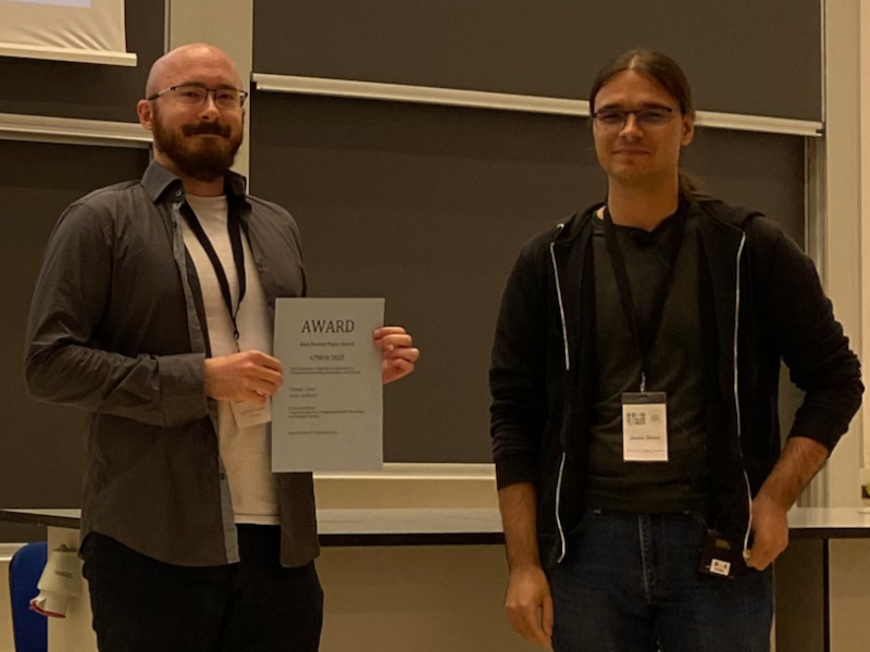 FABIAN LÖBEL AND NIELS LINDNER WIN BEST STUDENT PAPER AWARD